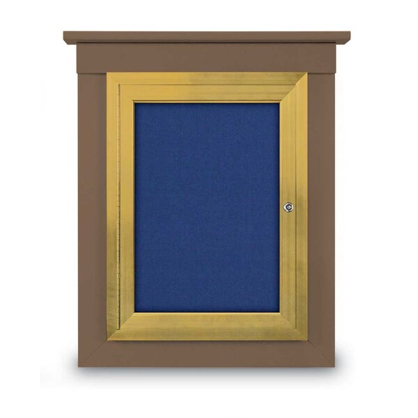 72"x36" 3-Door Enclosed Letterboard, Green Felt/Cherry